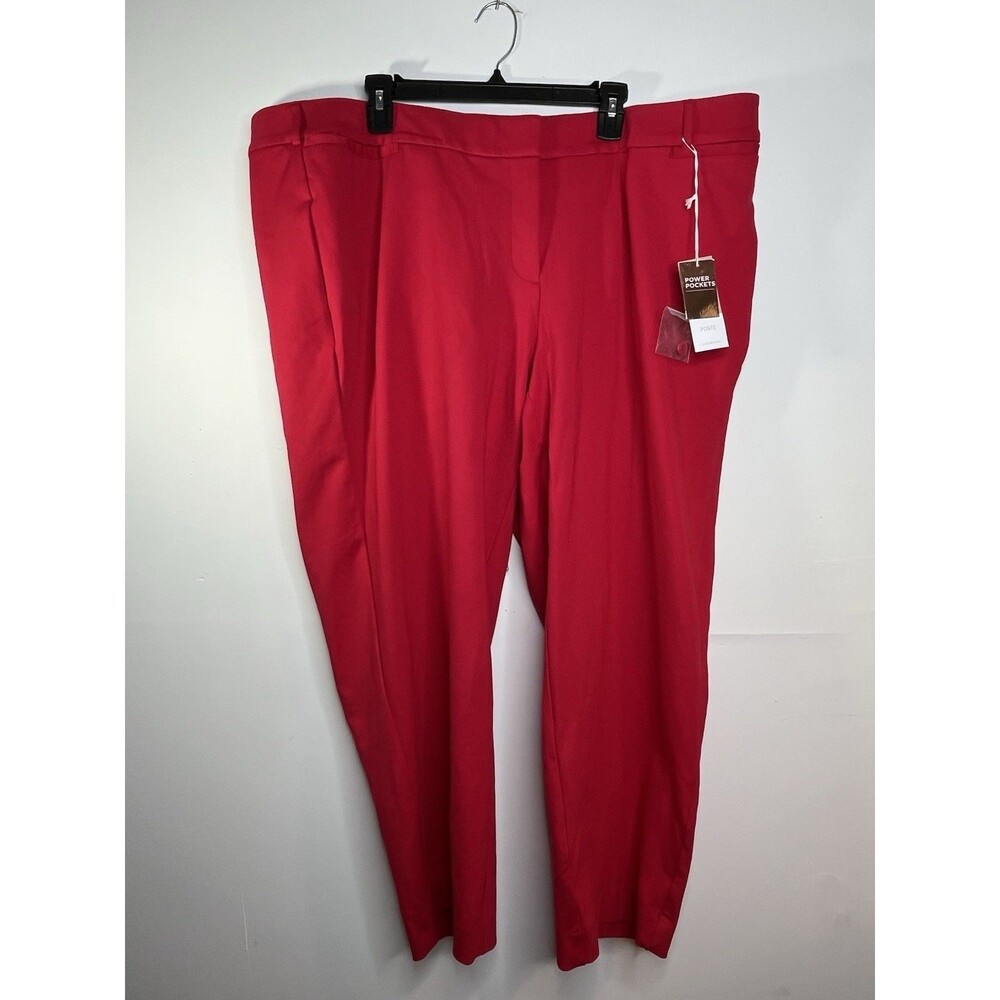 Lane Bryant NWT Pants Red Womens 26 Pink The Allie Slim Ankle Smart Stretch